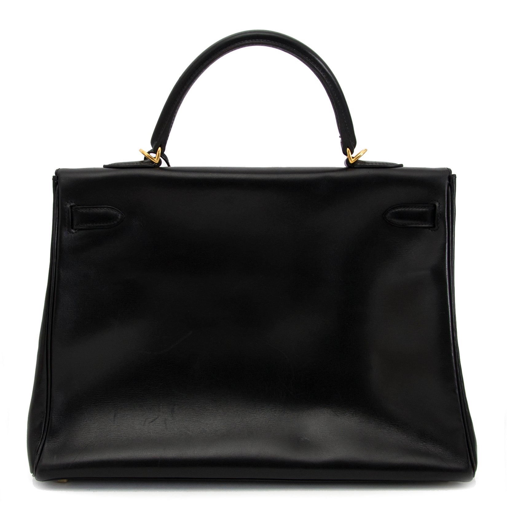 acheter en ligne pour le meilleur prix Hermes Kelly 35 Black Box Calf + strap