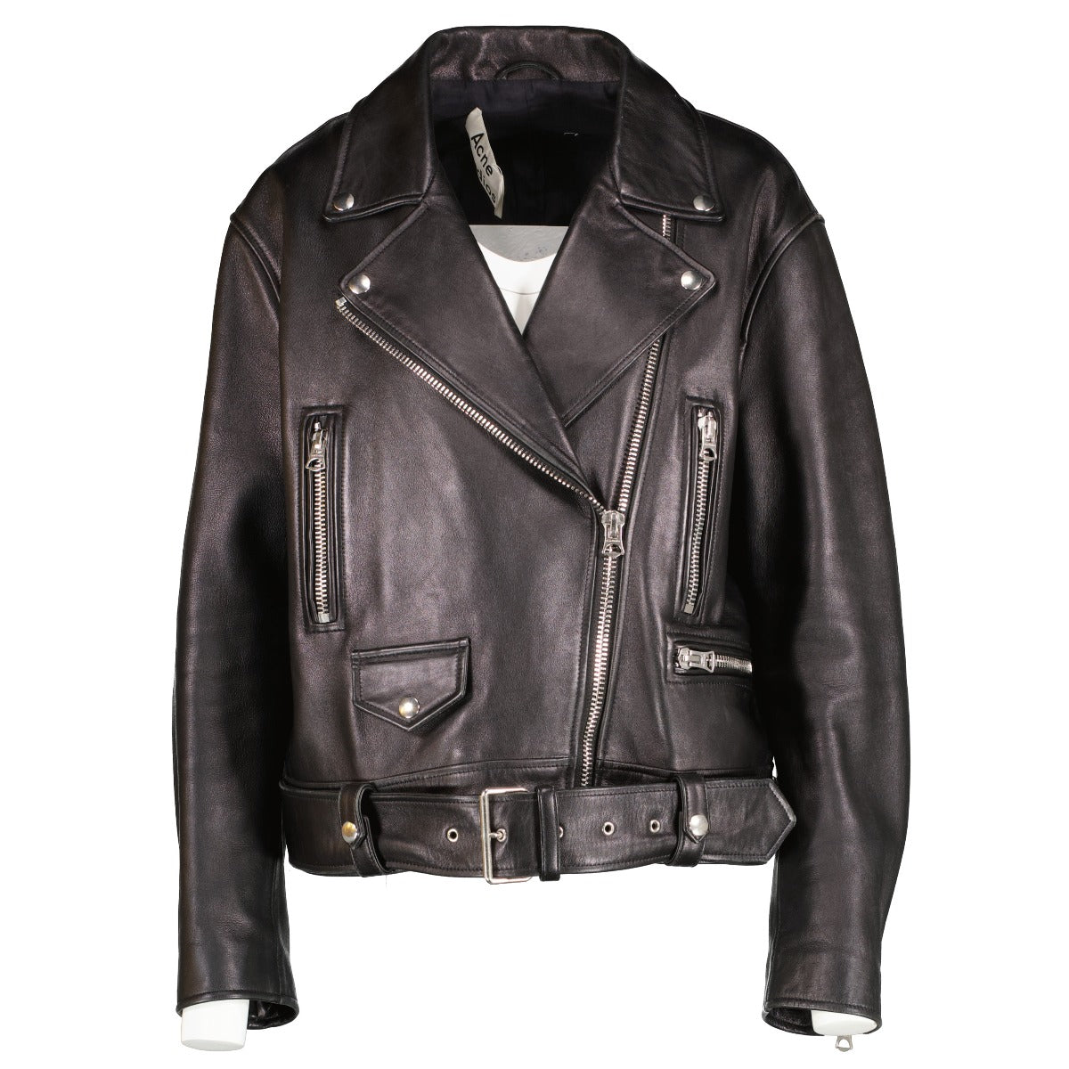 Acne Studios Black Leather Merlyn Biker Jacket