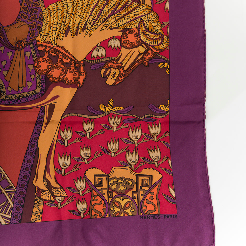 Silk scarf Hermès carré de soie 'art des steppes' on Labellov secondhand