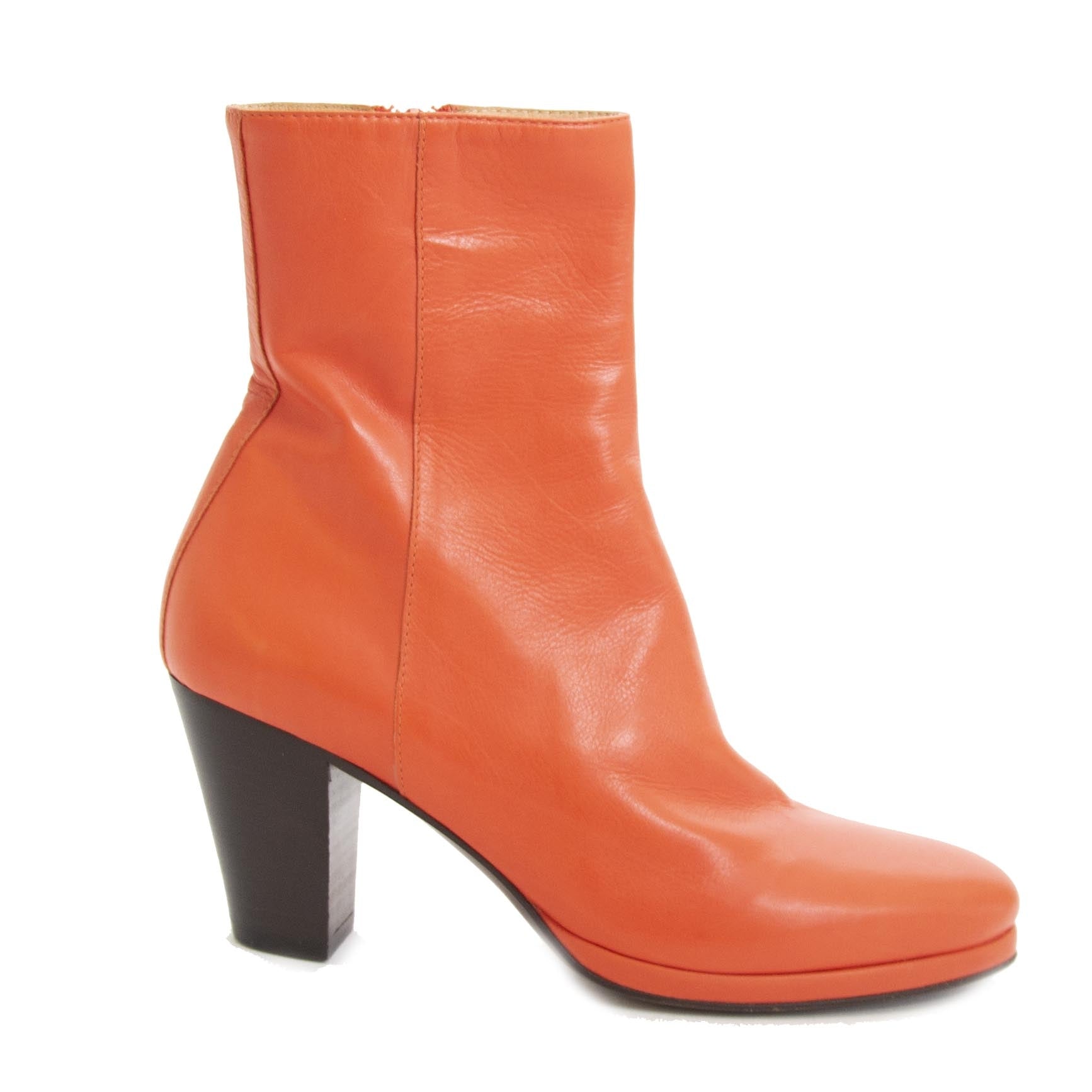 koop veilig online tegen de beste prijs Af Van De Vorst Orange Leather Boots - Size 36