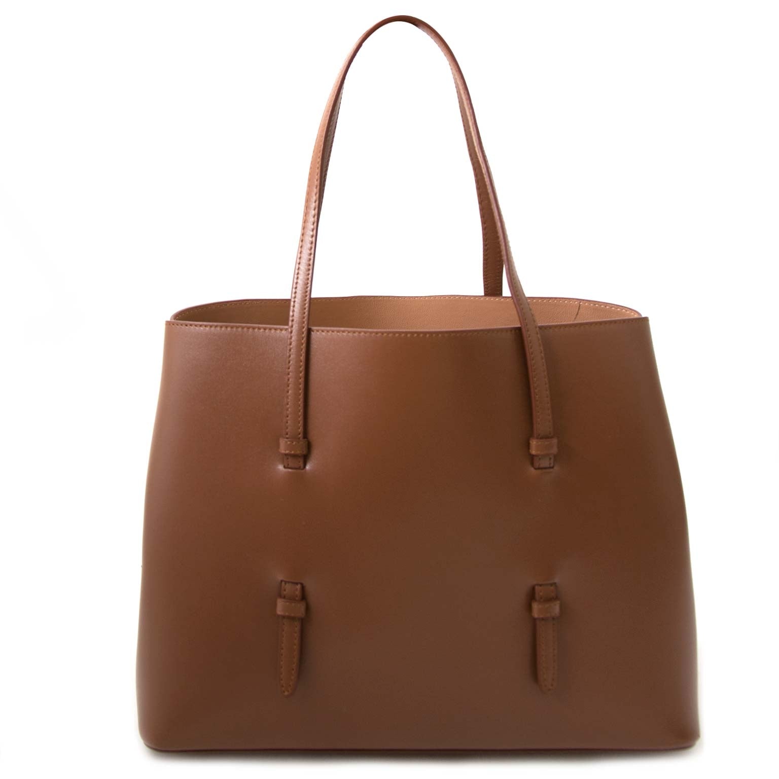alaïa brown leather tote now for sale at labellov vintage fashion webshop belgium
