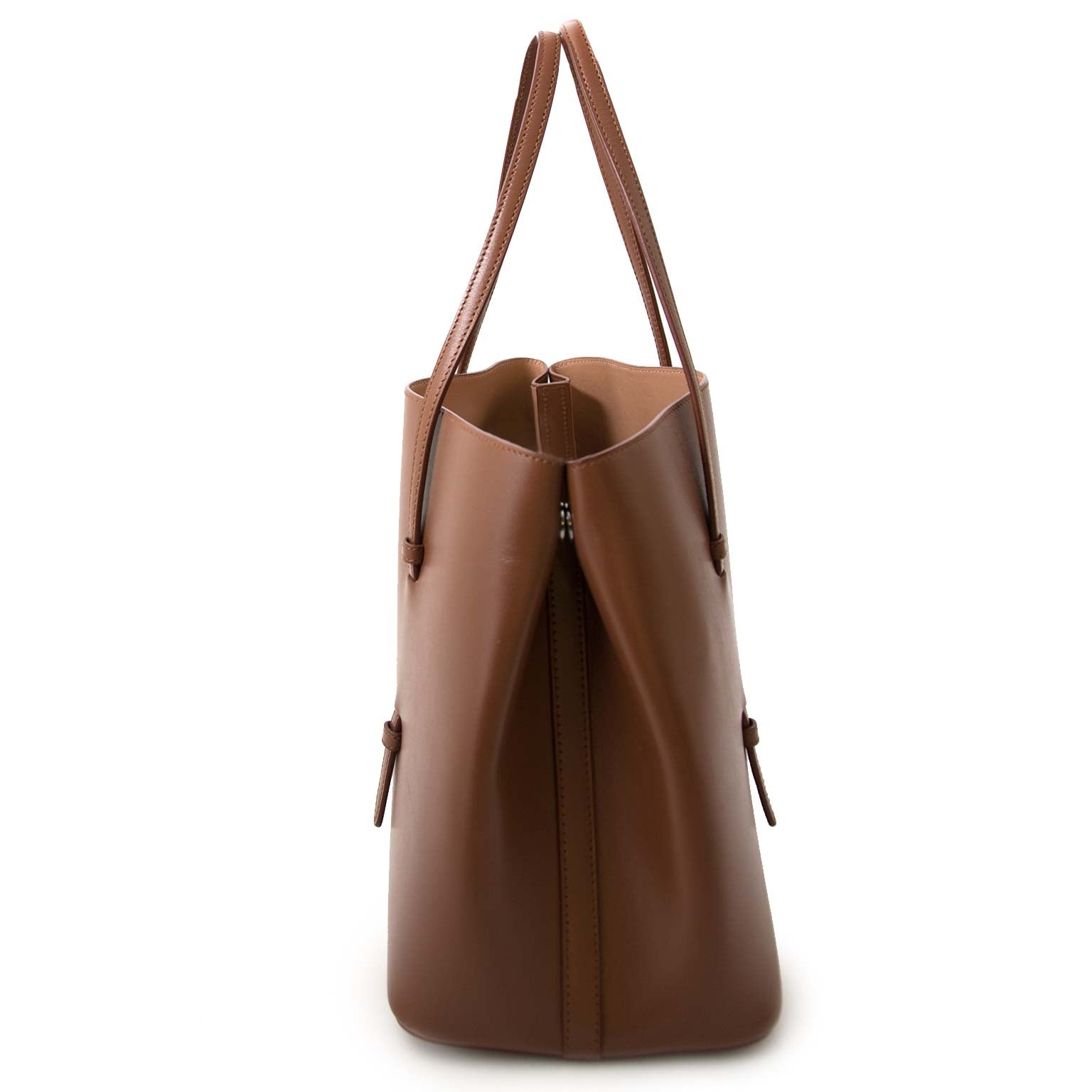 alaïa brown leather tote now for sale at labellov vintage fashion webshop belgium
