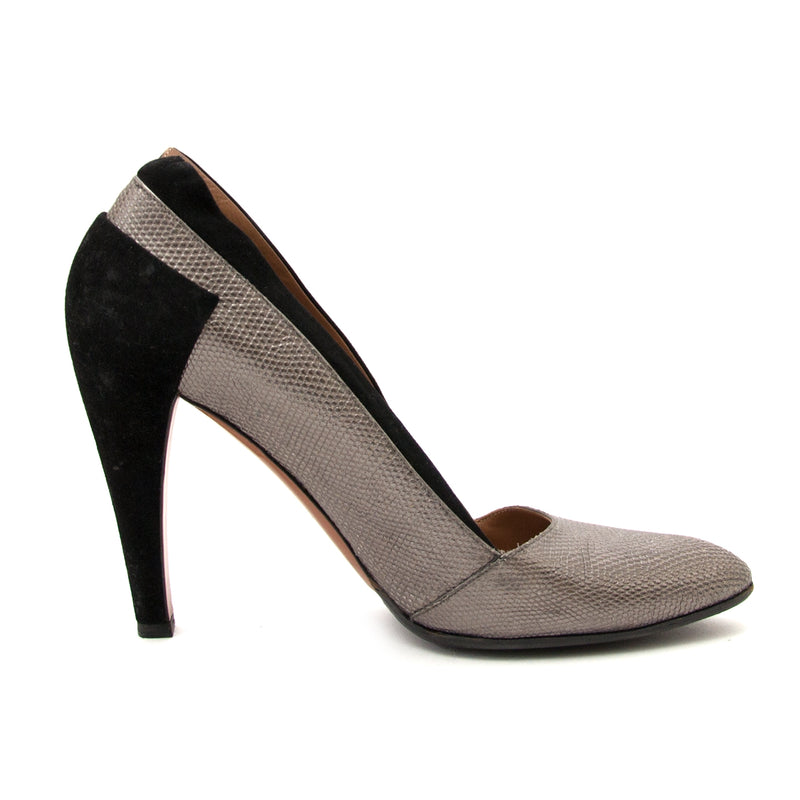 alaïa black suede & silver pumps now for sale at labellov vintage fashion webshop belgium