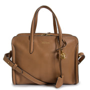Alexander McQueen Medium Camel Padlock Satchel Bag