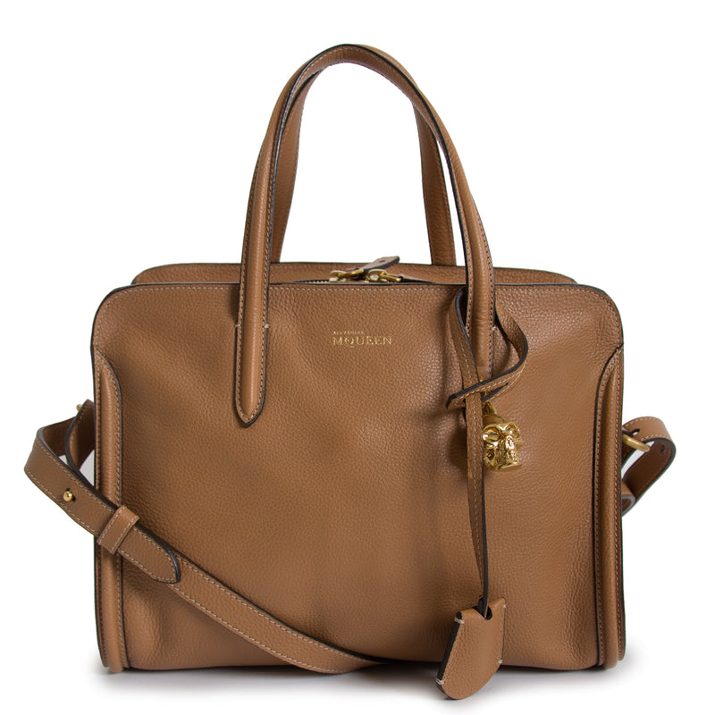 Alexander McQueen Medium Camel Padlock Satchel Bag