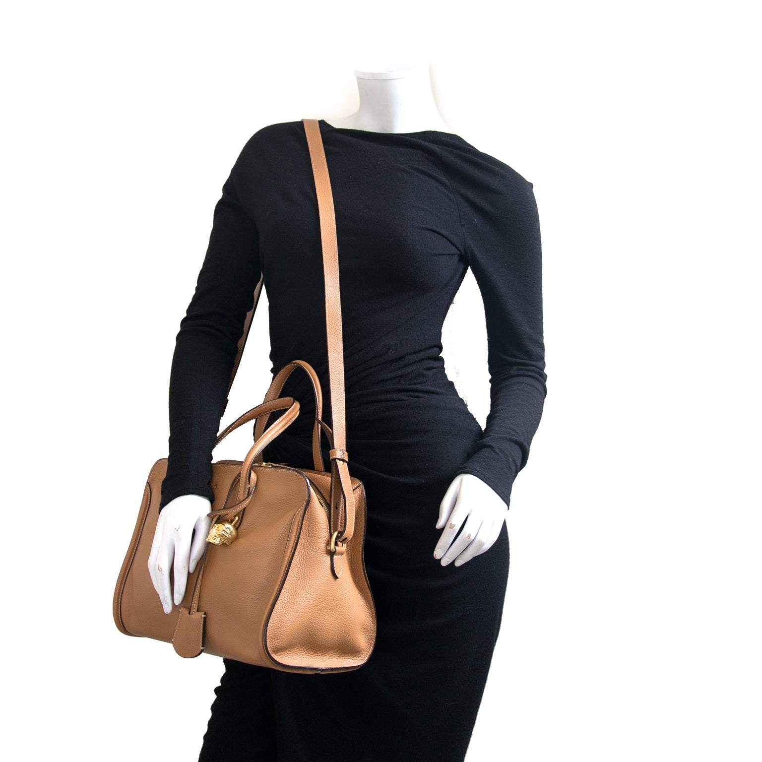 Alexander McQueen Medium Camel Padlock Satchel Bag – Labellov