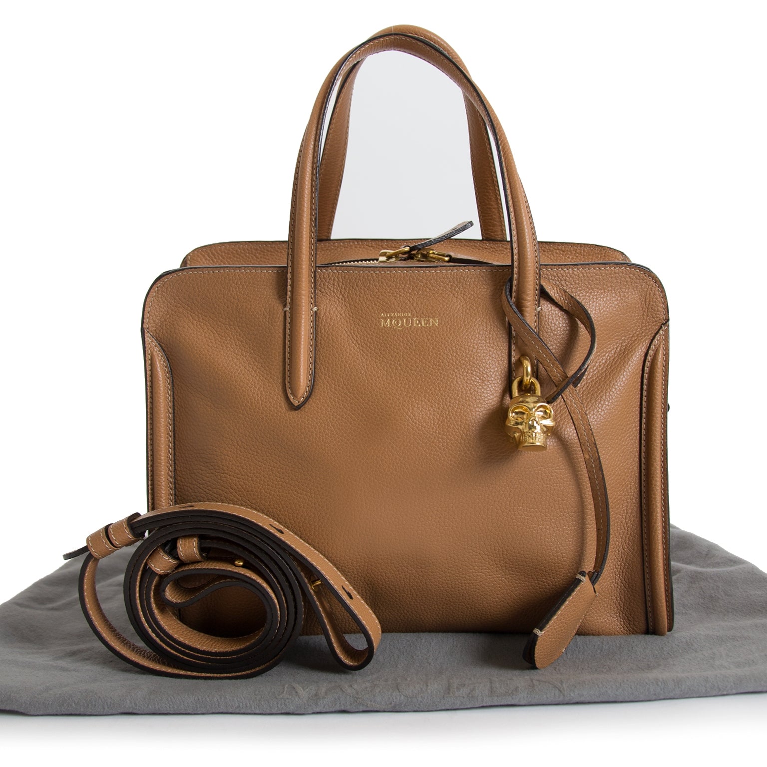 Alexander McQueen Medium Camel Padlock Satchel Bag – Labellov