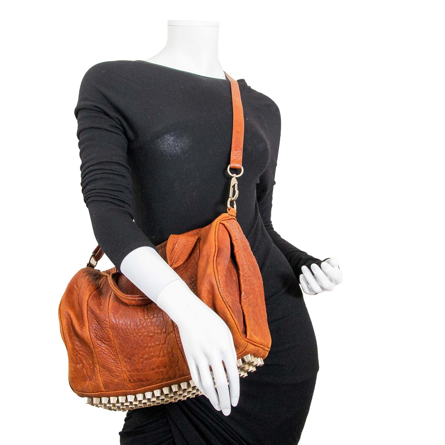 alexander wang brown grained leather rocco bag now for sale at labellov vintage fashion webshop belgium