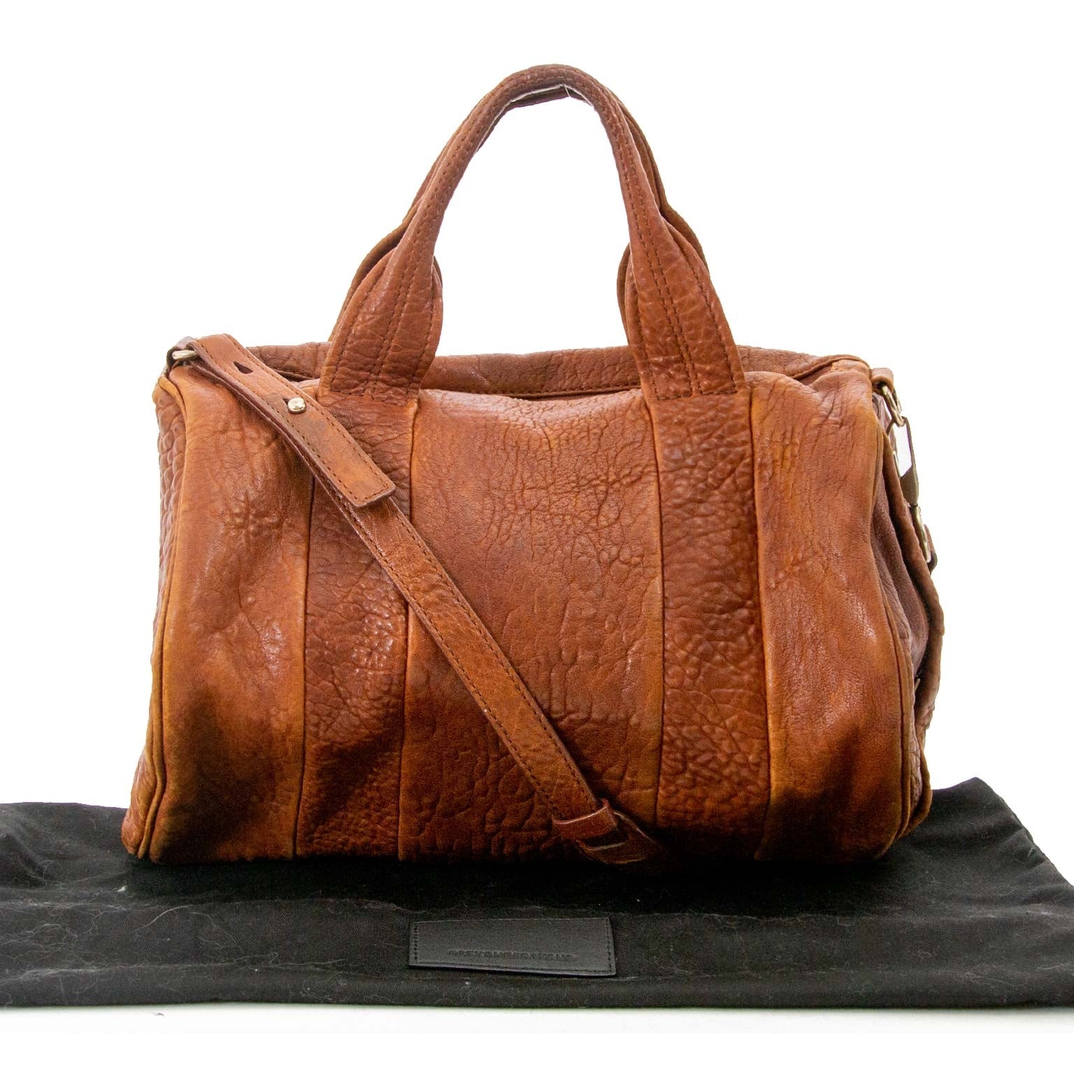alexander wang brown grained leather rocco bag now for sale at labellov vintage fashion webshop belgium