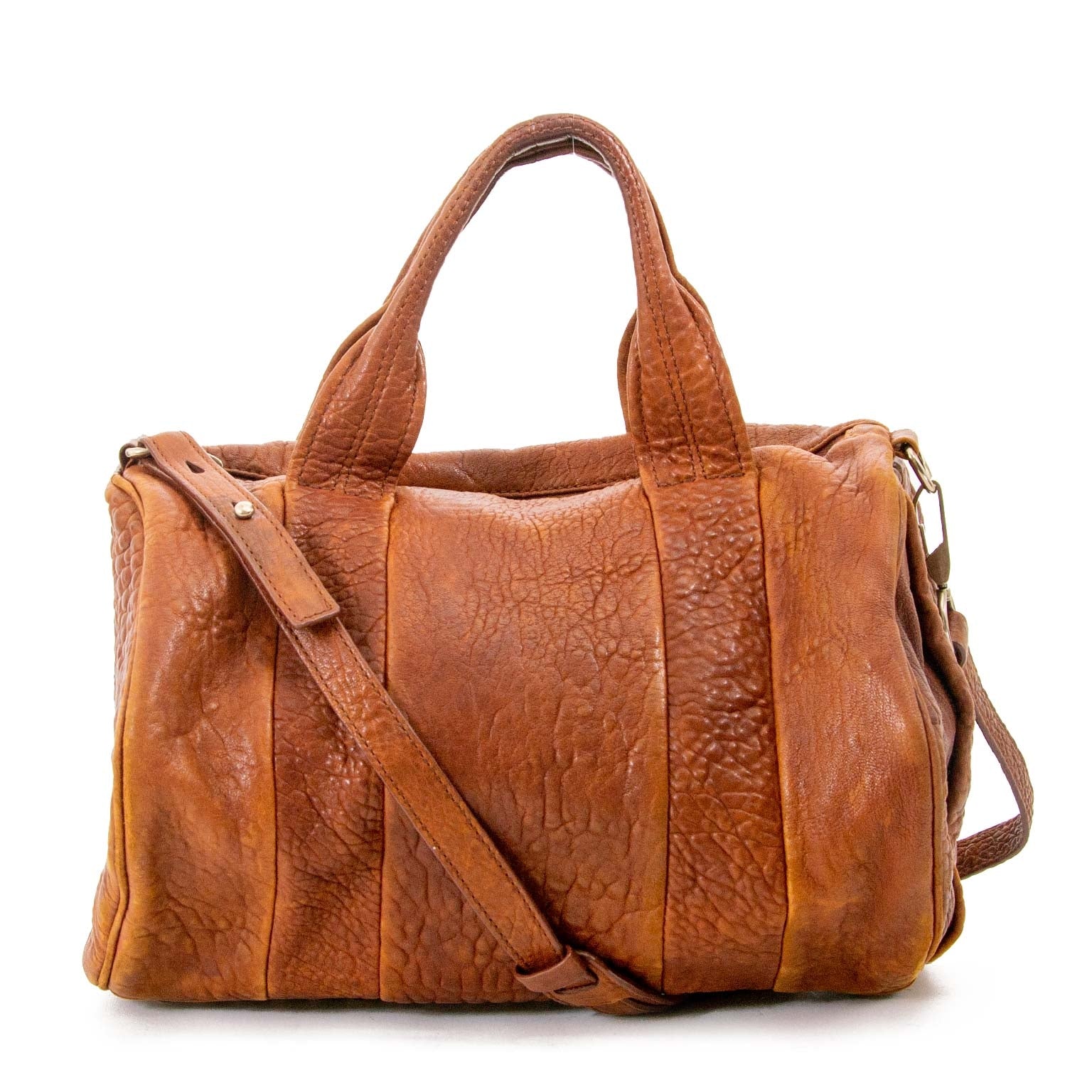 alexander wang brown grained leather rocco bag now for sale at labellov vintage fashion webshop belgium