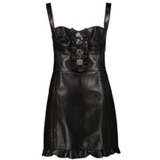 Buy Secondhand McQueen Black lamb Leather Mini Dress - Size 36 at the right price online safe and secure at LabelLOV webshop Antwerp Belgium