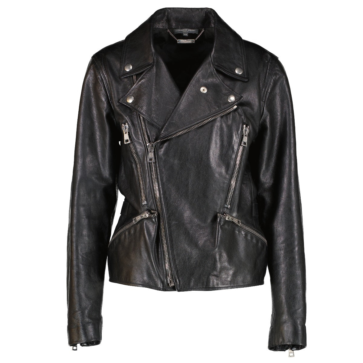 Alexander McQueen Black Leather Biker Jacket