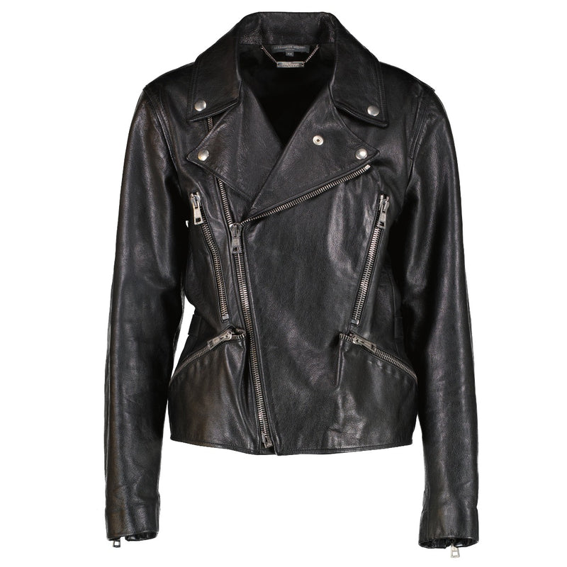 Alexander McQueen Black Leather Biker Jacket