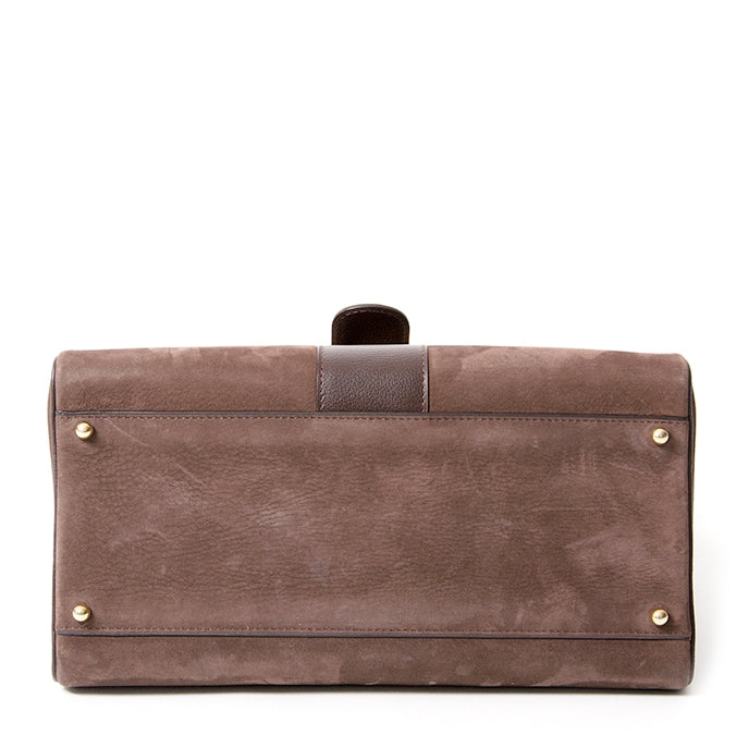 Delvaux Brillant MM Dark Brown Nubuck GHW veilig online shoppen webshop Antwerpen België LabelLOV designer merken luxemerken luxetassen tassen handtassen mode stijl