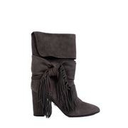 Aquazzura Fringe Tie 85 Brown Suede Boots