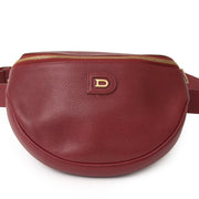 Delvaux Dark Red Belt Bag Sleek and minimal, this Delvaux bum bag or belt bag is made from grained calfskin in a dark red hue.