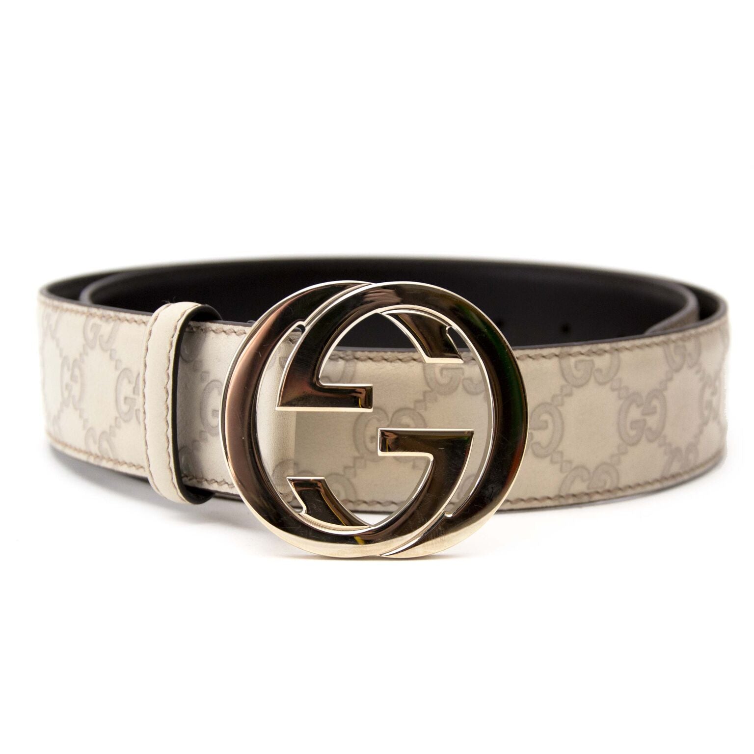 Gucci Beige Monogram 'GG' Riem - maat 95