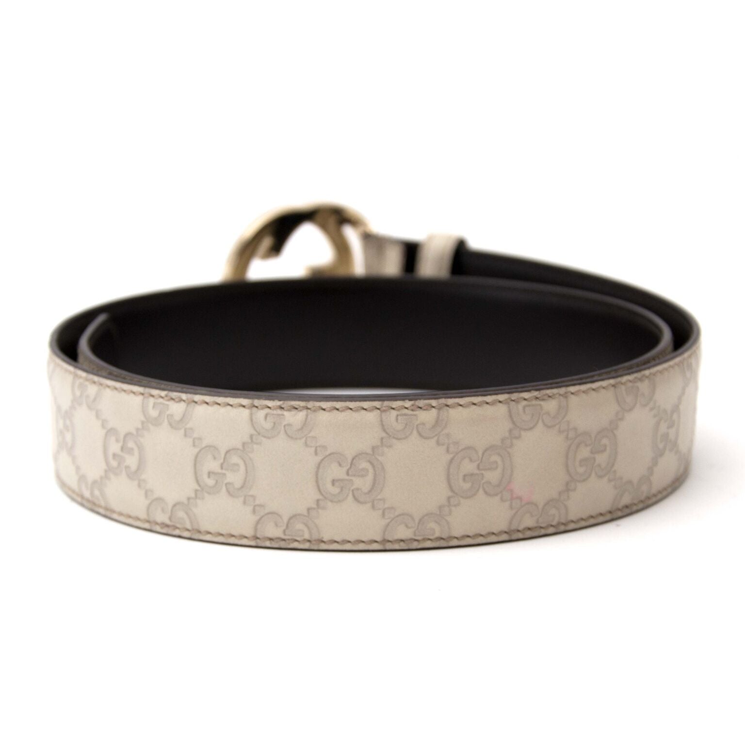 Gucci Beige Monogram 'GG' Riem - maat 95