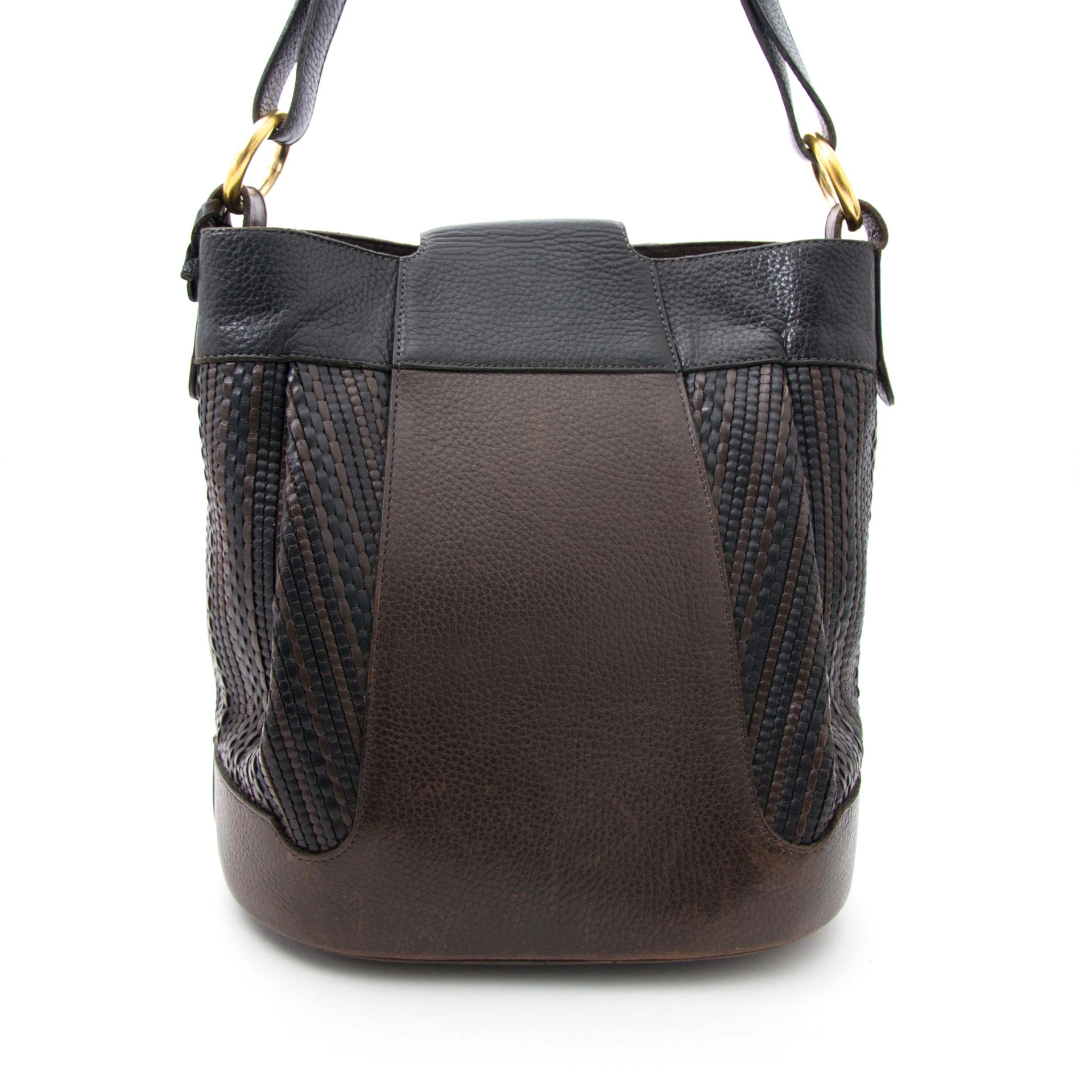 Delvaux Toile de Cuir Bucket Bag