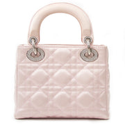 Lichtroze satijnen Christian Dior Satin Swarovski Crystal Cannage Mini Lady Dior