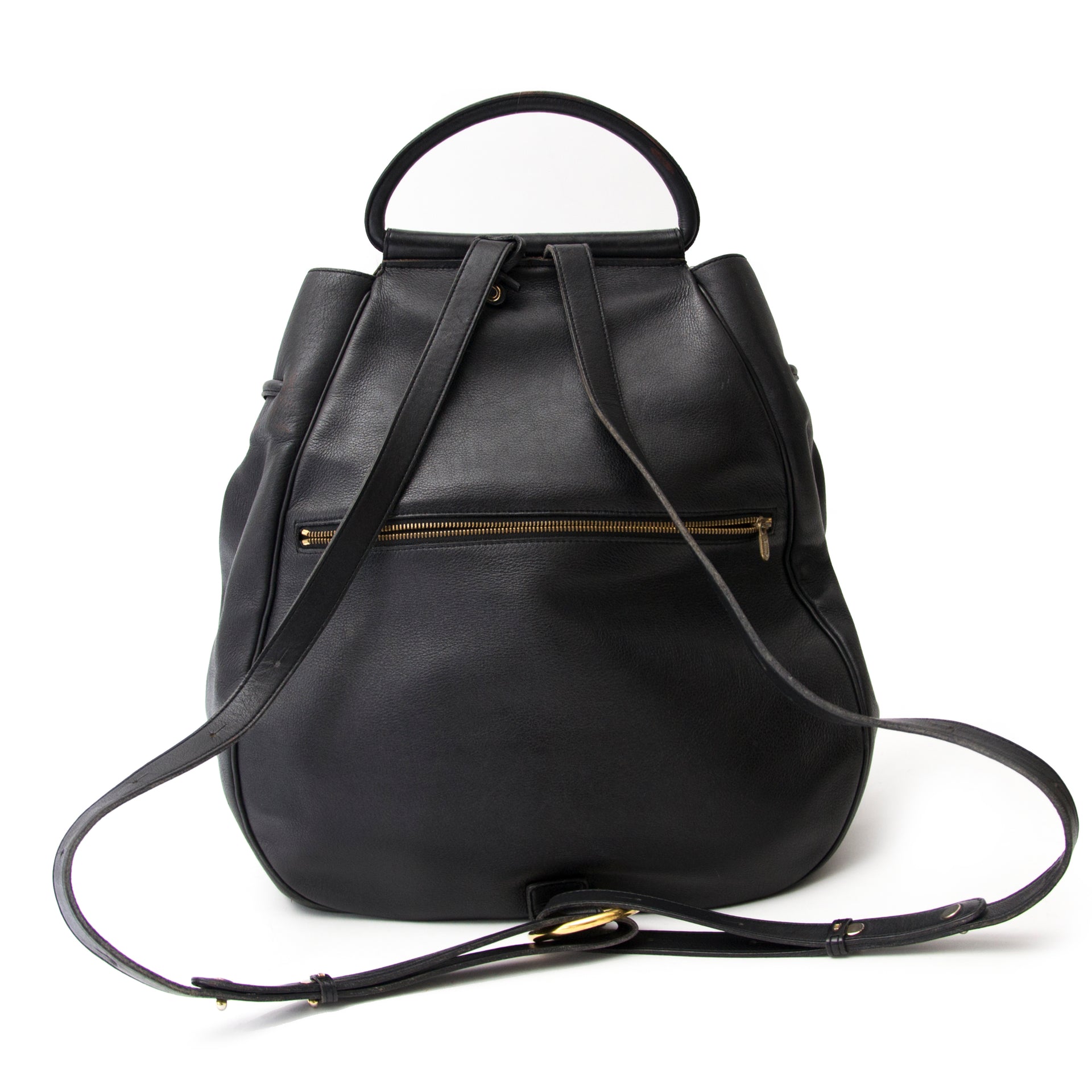 zoek jij veilig online tweedehands DELVAUX ? Delvaux All Black Leather Lucifer GM