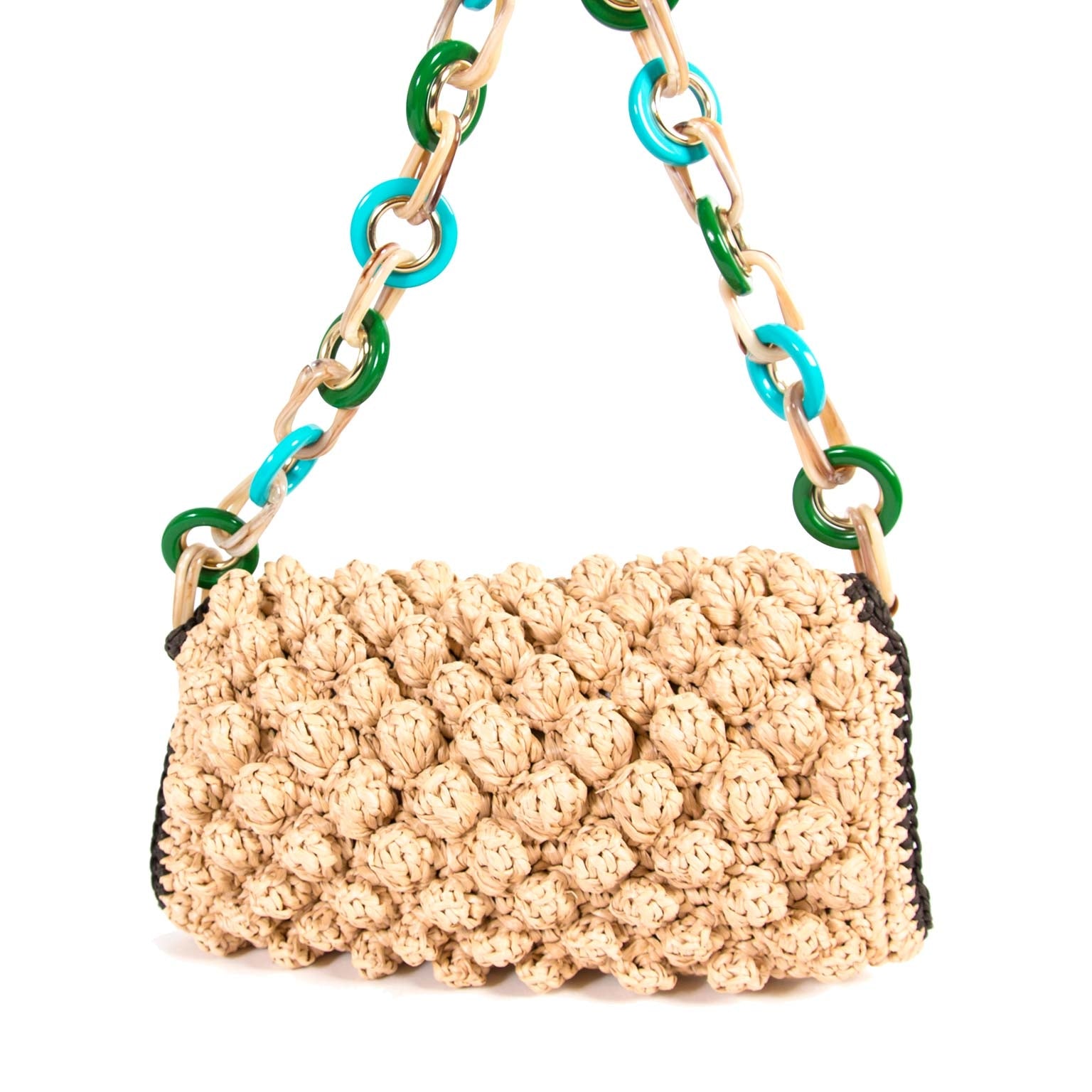 M Missoni Geweven Raffia Schoudertas
