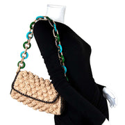 M Missoni Woven Raffia Shoulder Bag