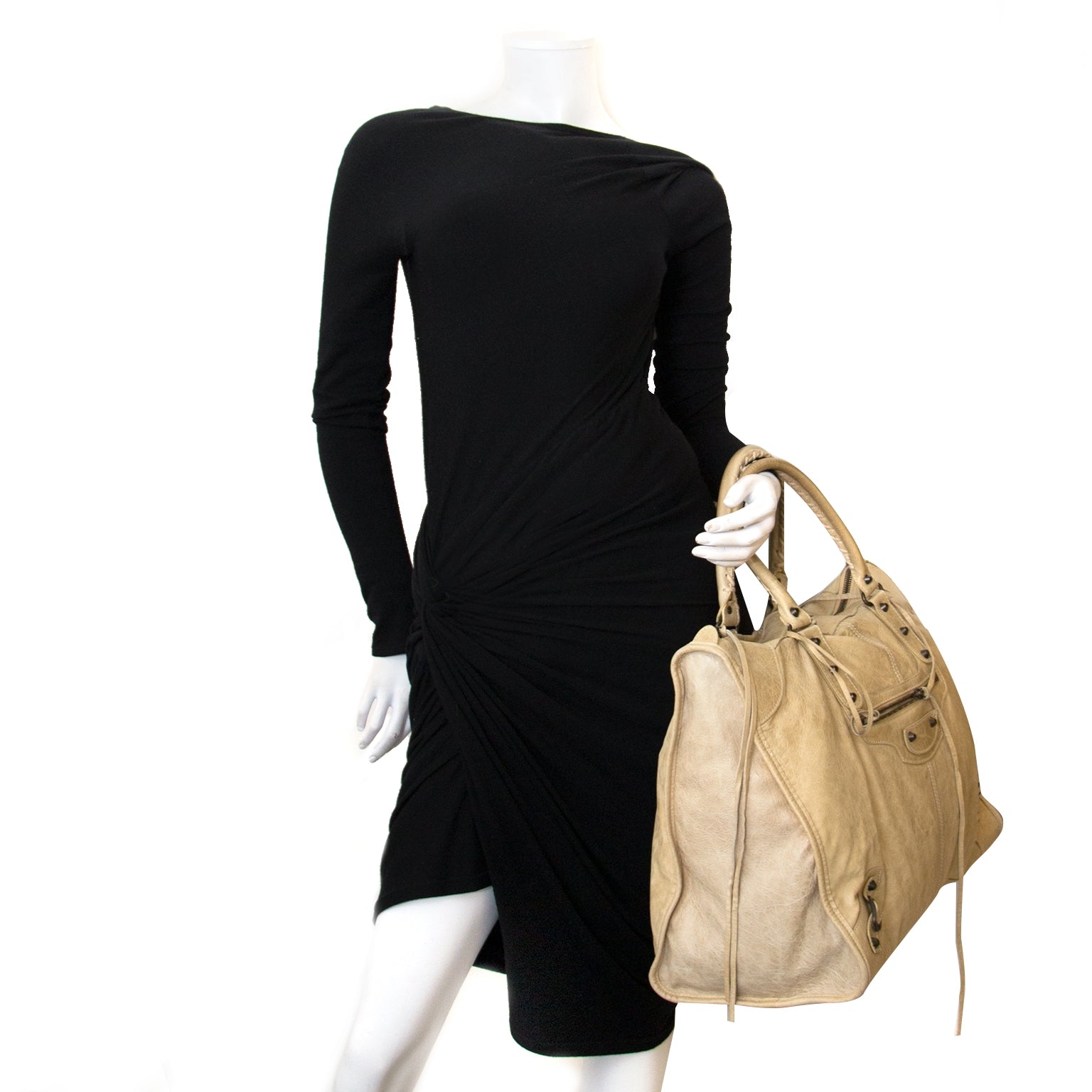 Balenciaga Beige Leather Weekender Bag kopen en verkopen