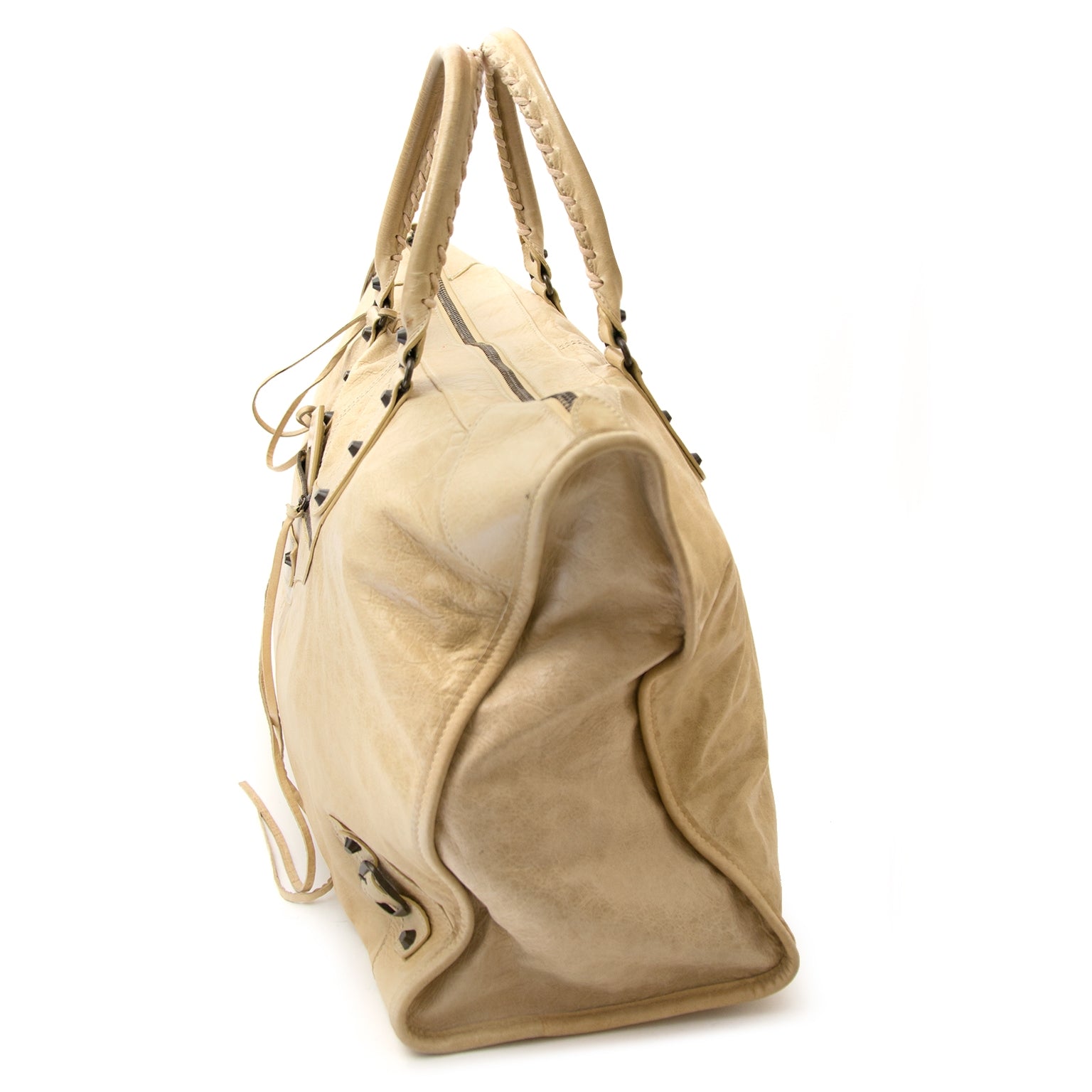 Bent u op zoek naar een Balenciaga Beige Leather Weekender Bag