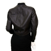 buy Balenciaga Black Leather Bomber Jacket at labellov and pays save online