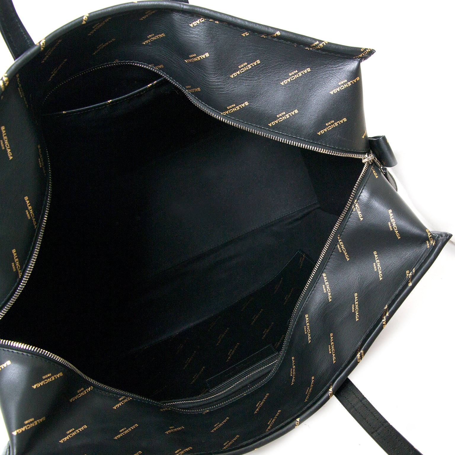Are you looking for an authentic Balenciaga Large Black Gold Logo Bazar Shopper ?