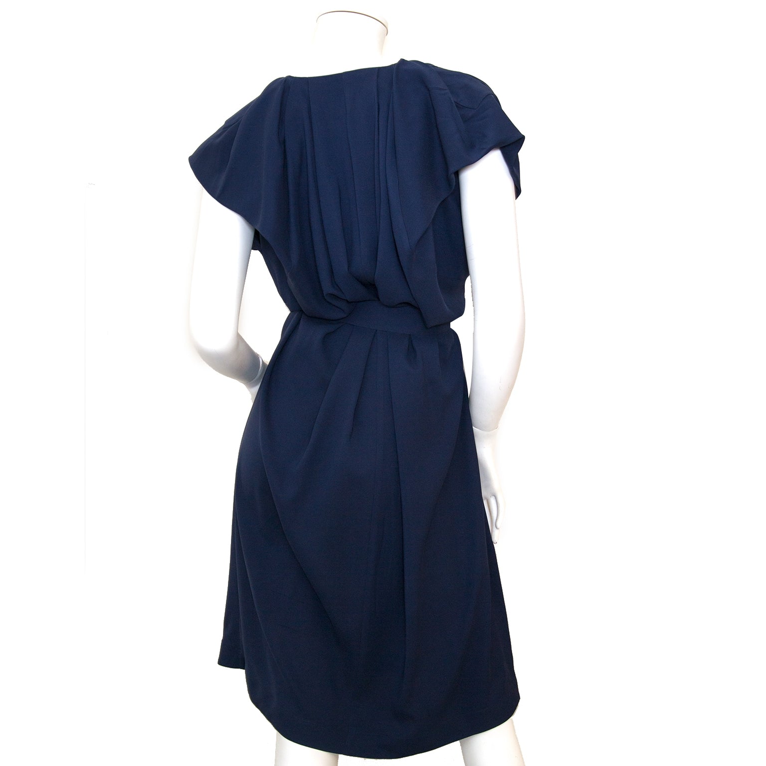 Buy 100% authentic Balenciaga Blue V Neck Silk Dress