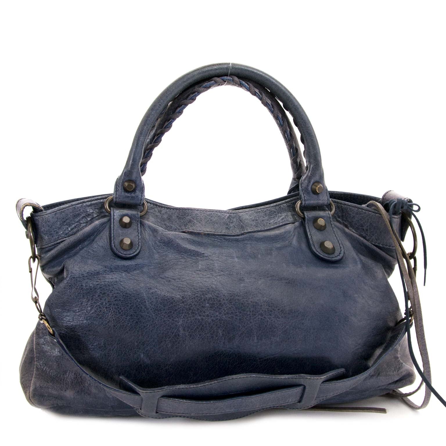 buy and sell second hand Balenciaga Blue Leather Classic First Bag at labellov vintage online shop