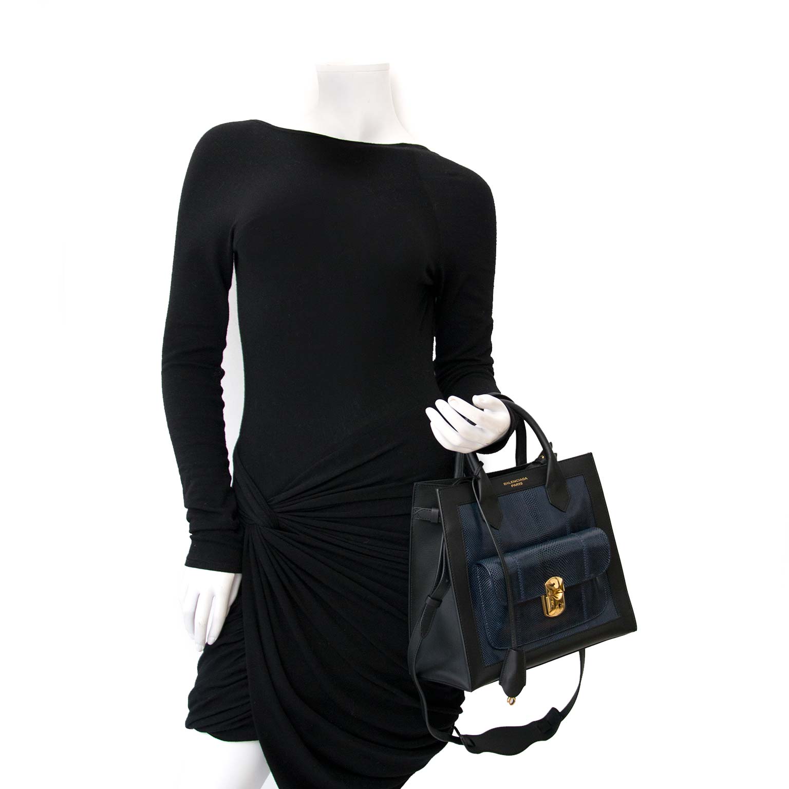 Are you interested in an authentic Balenciaga Padlock Mini Afternoon Snake Tote?