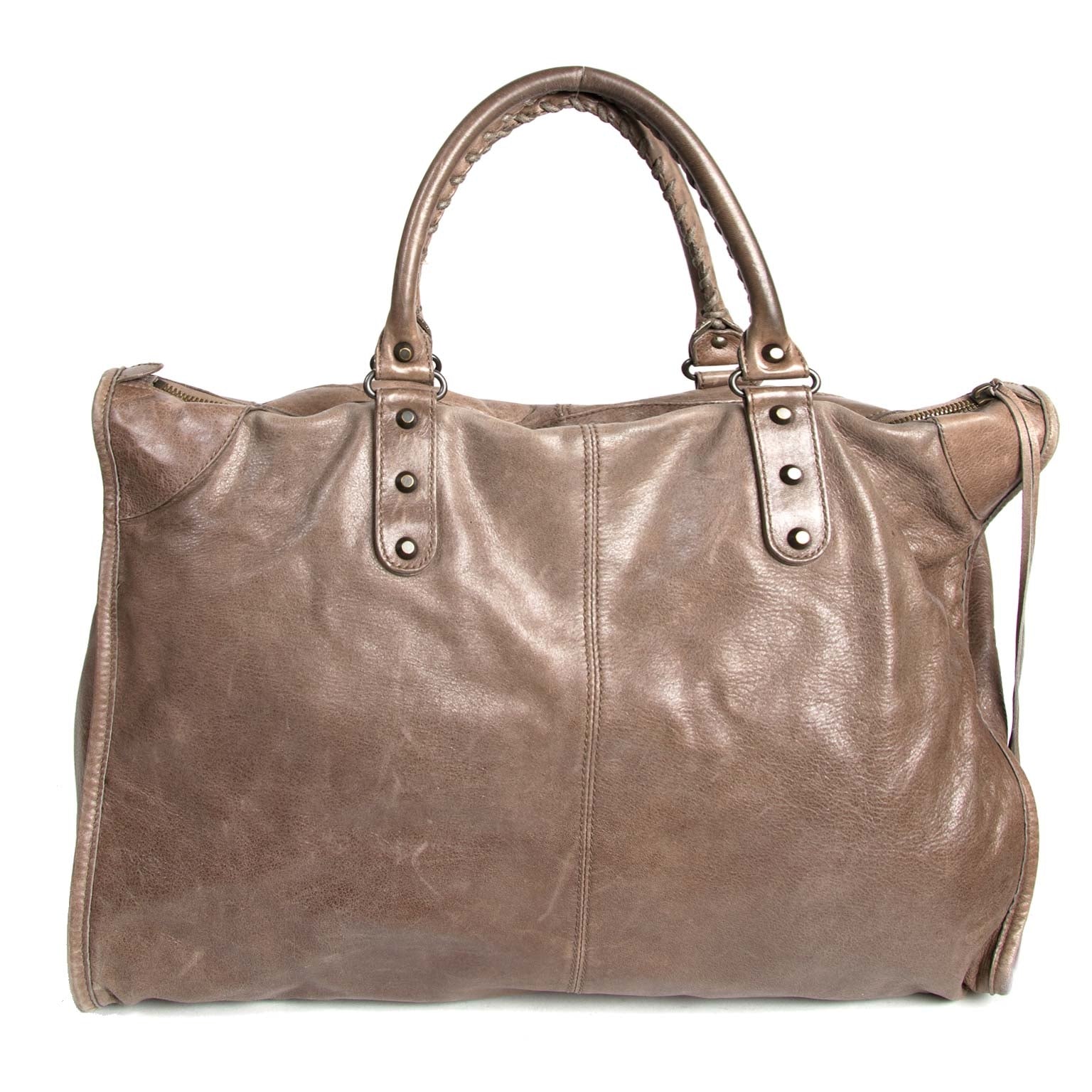 Balenciaga Weekender Seigle Agneau Leather Bag