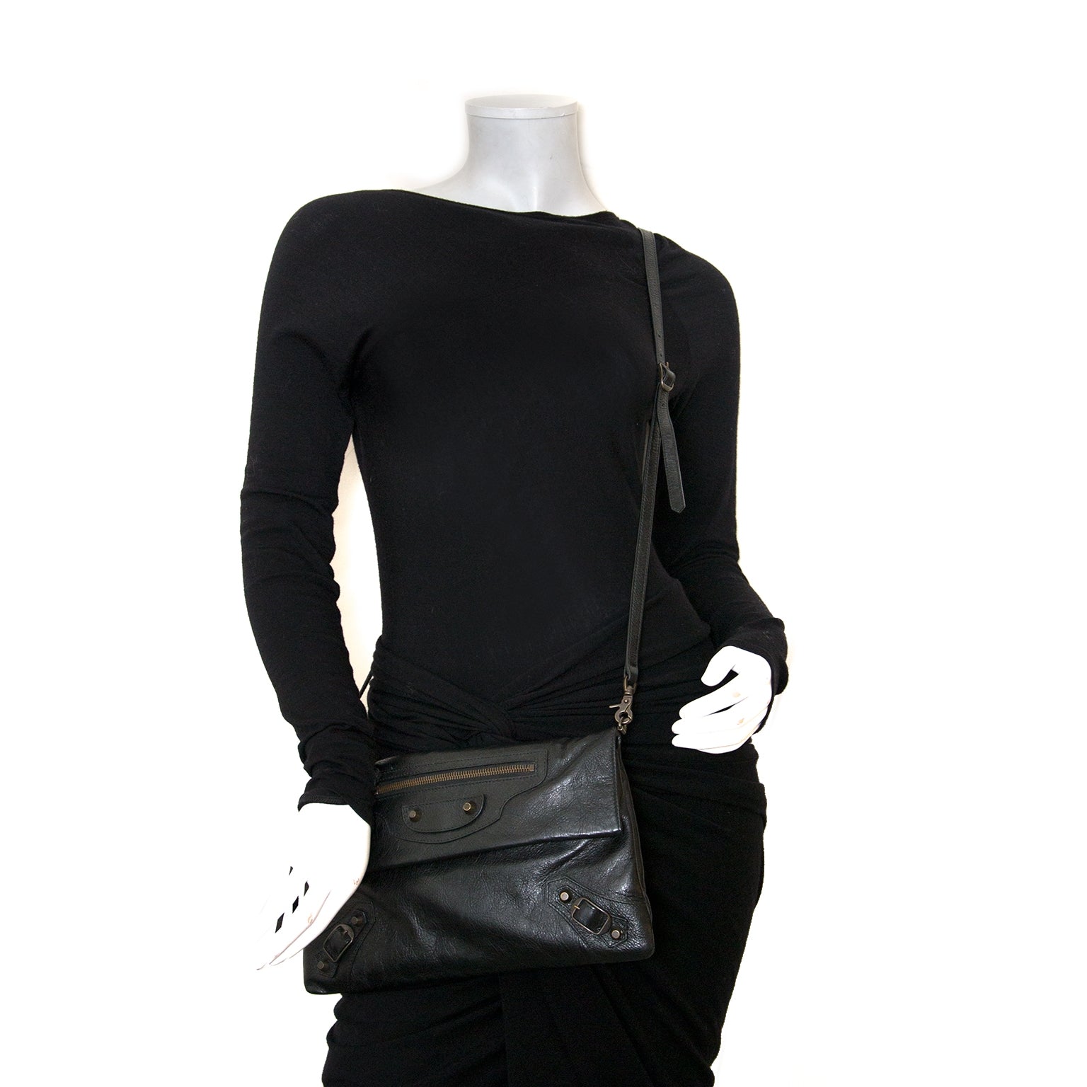 Balenciaga Arena Leather Giant Envelope Clutch for sale online