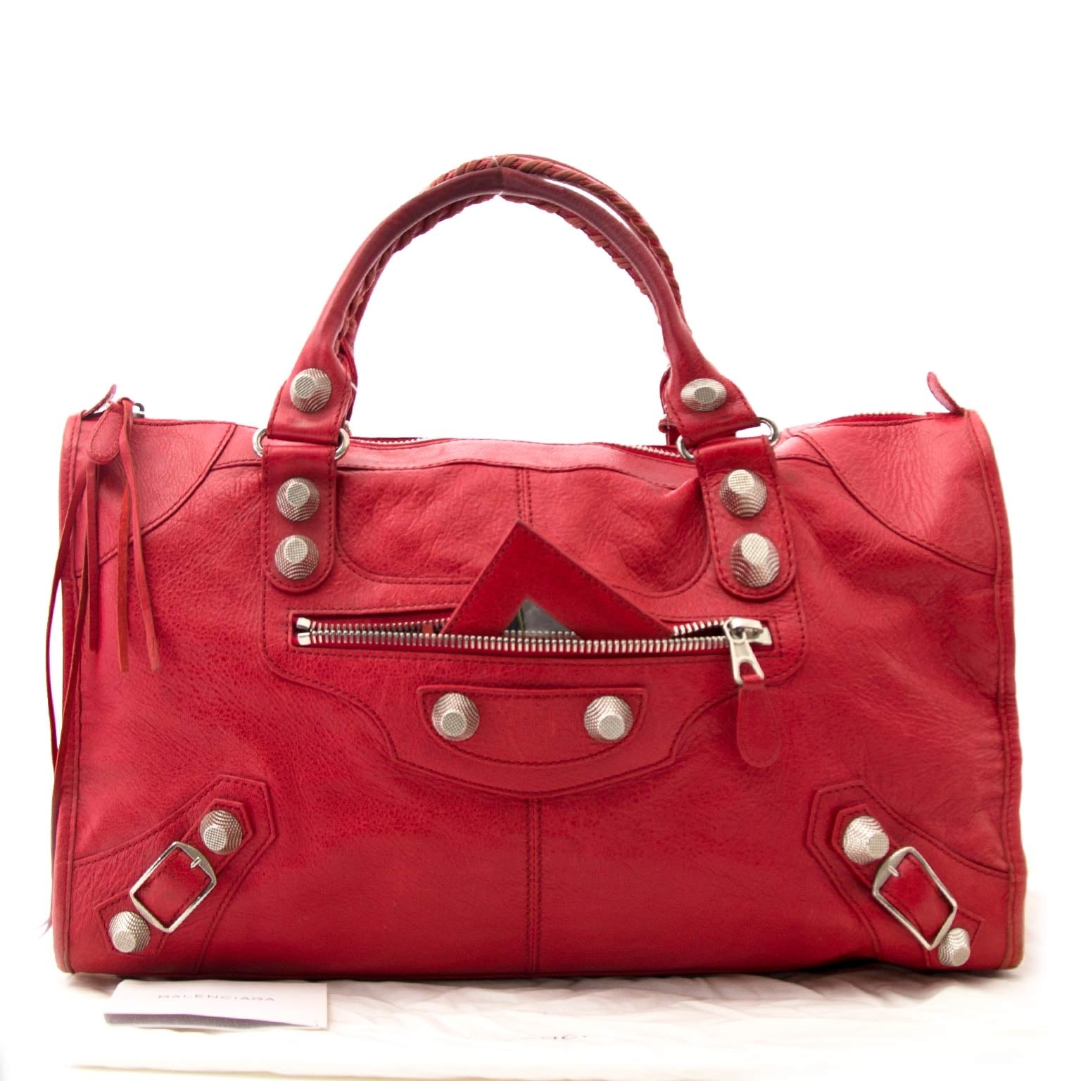 Balenciaga Coquelicot Red Giant Work Bag for sale online at Labellov