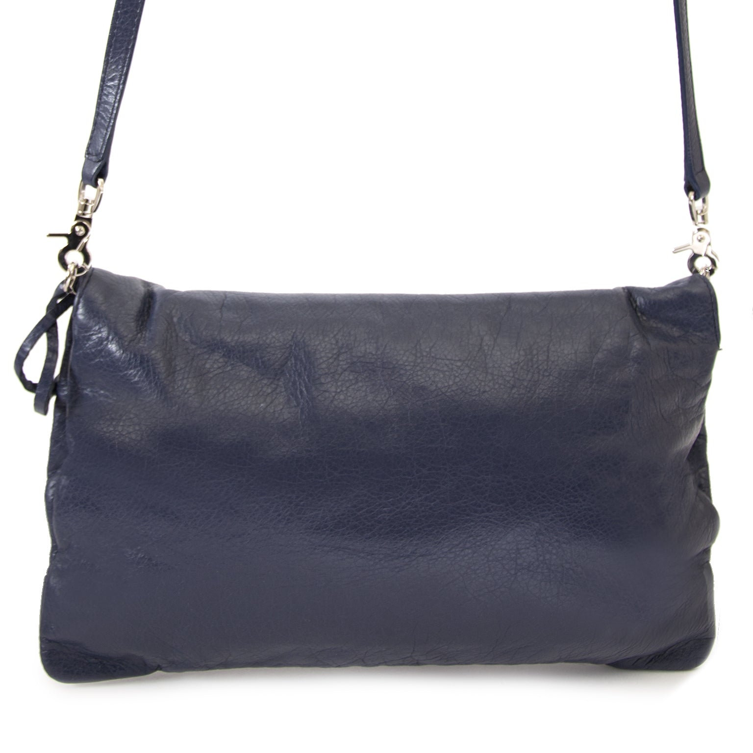 Balenciaga Blue Classic Motocross Envelope Clutch now for sale at labellov vintage fashion webshop belgium