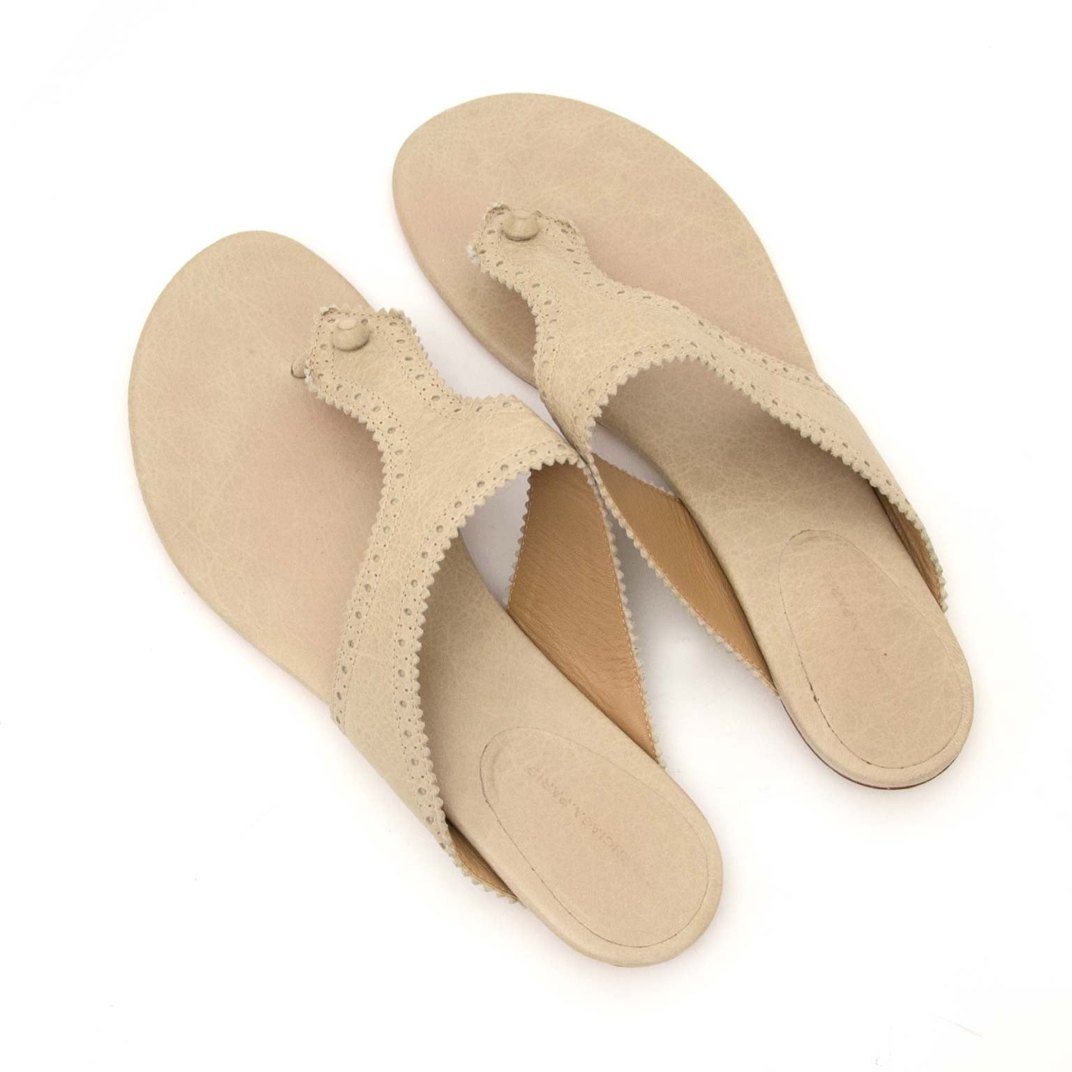 balenciaga beige slip-on sandals now for sale at labellov vintage fashion webshop belgium