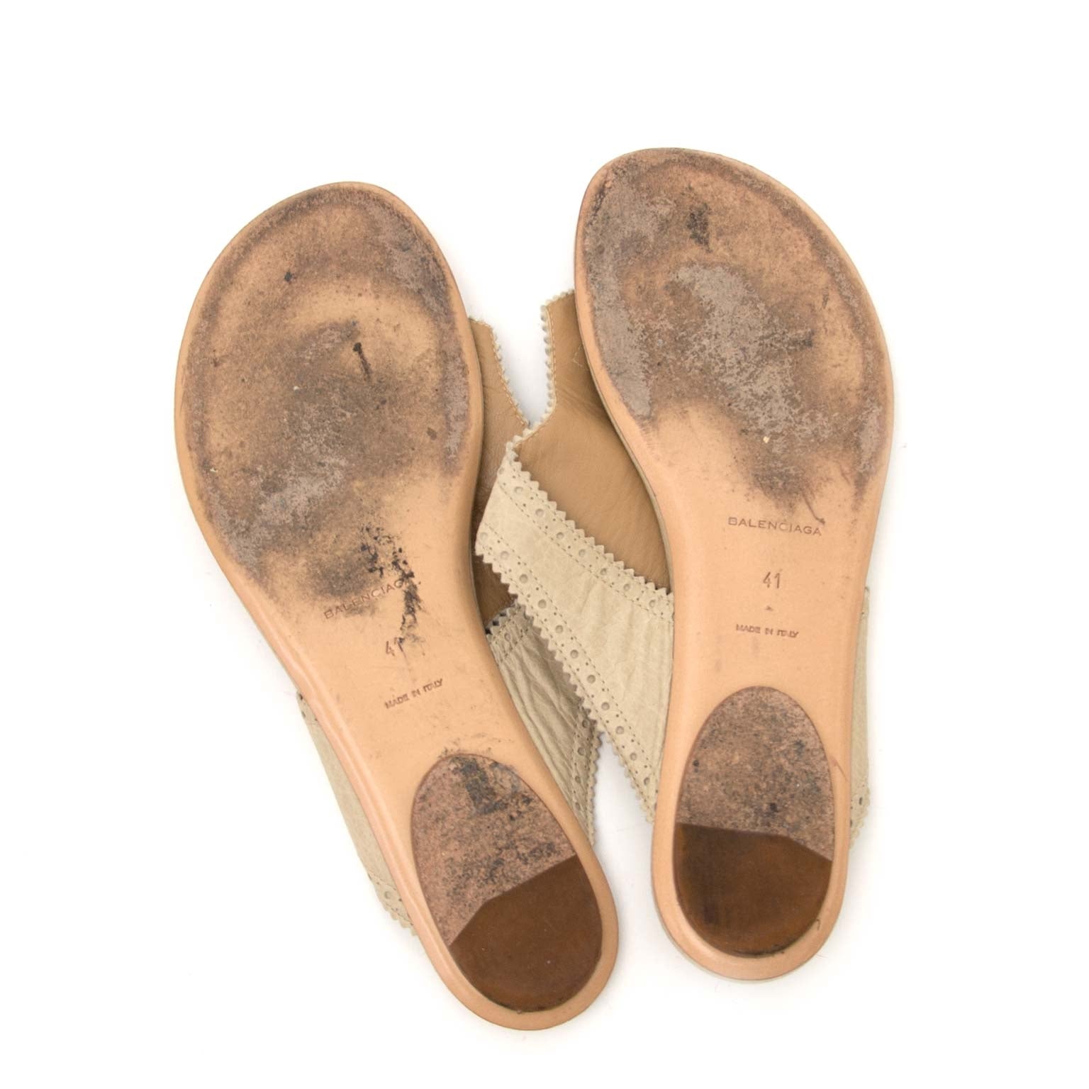 balenciaga beige slip-on sandals now for sale at labellov vintage fashion webshop belgium