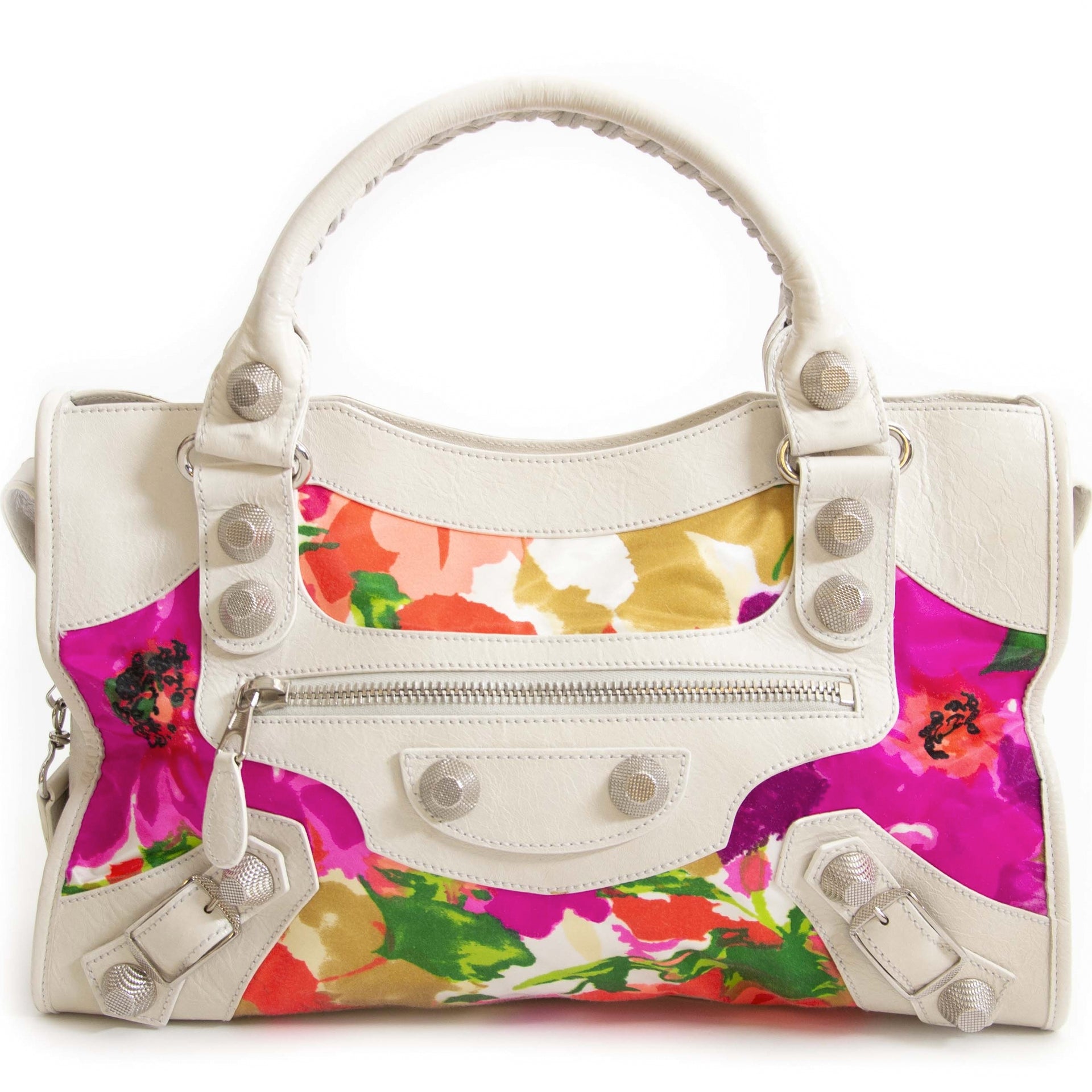 Buy this authentic second hand vintage Balenciaga Floral Limited Edition City Bag online shopping webshop LabelLOV