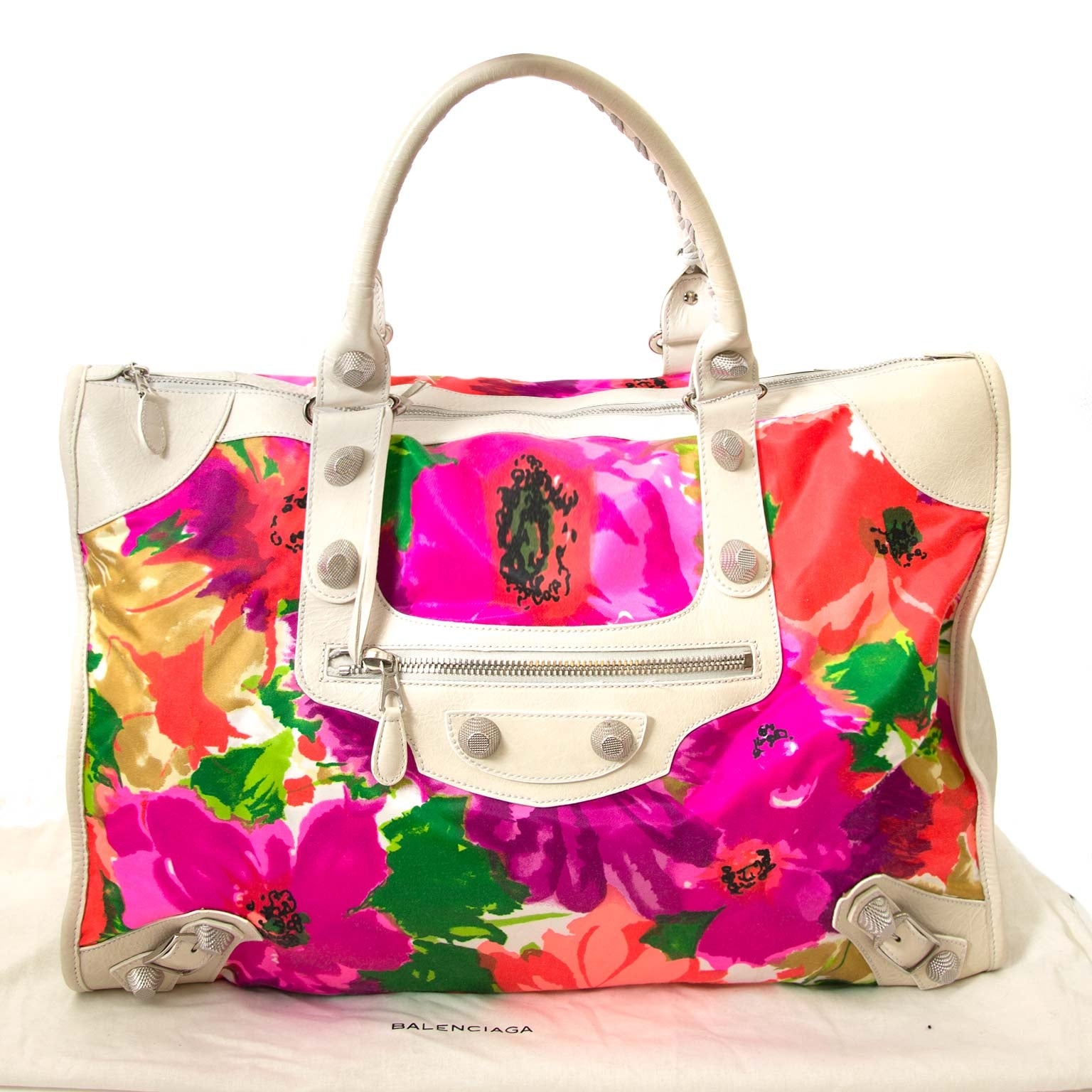 koop balenciaga giant 21 extra-large bloemen city tas bij labellov vintage mode webshop