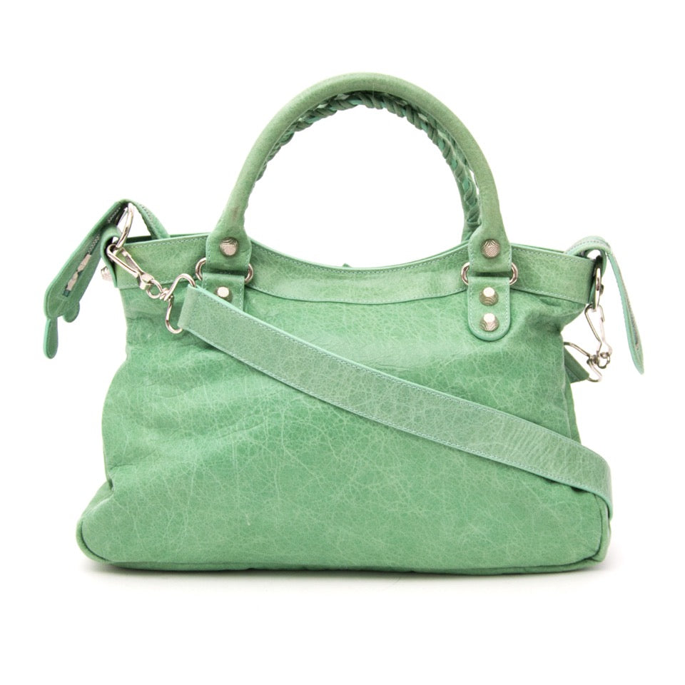 Secondhand Balenciaga Town Seafoam Green Shoulder Bag online for the best price