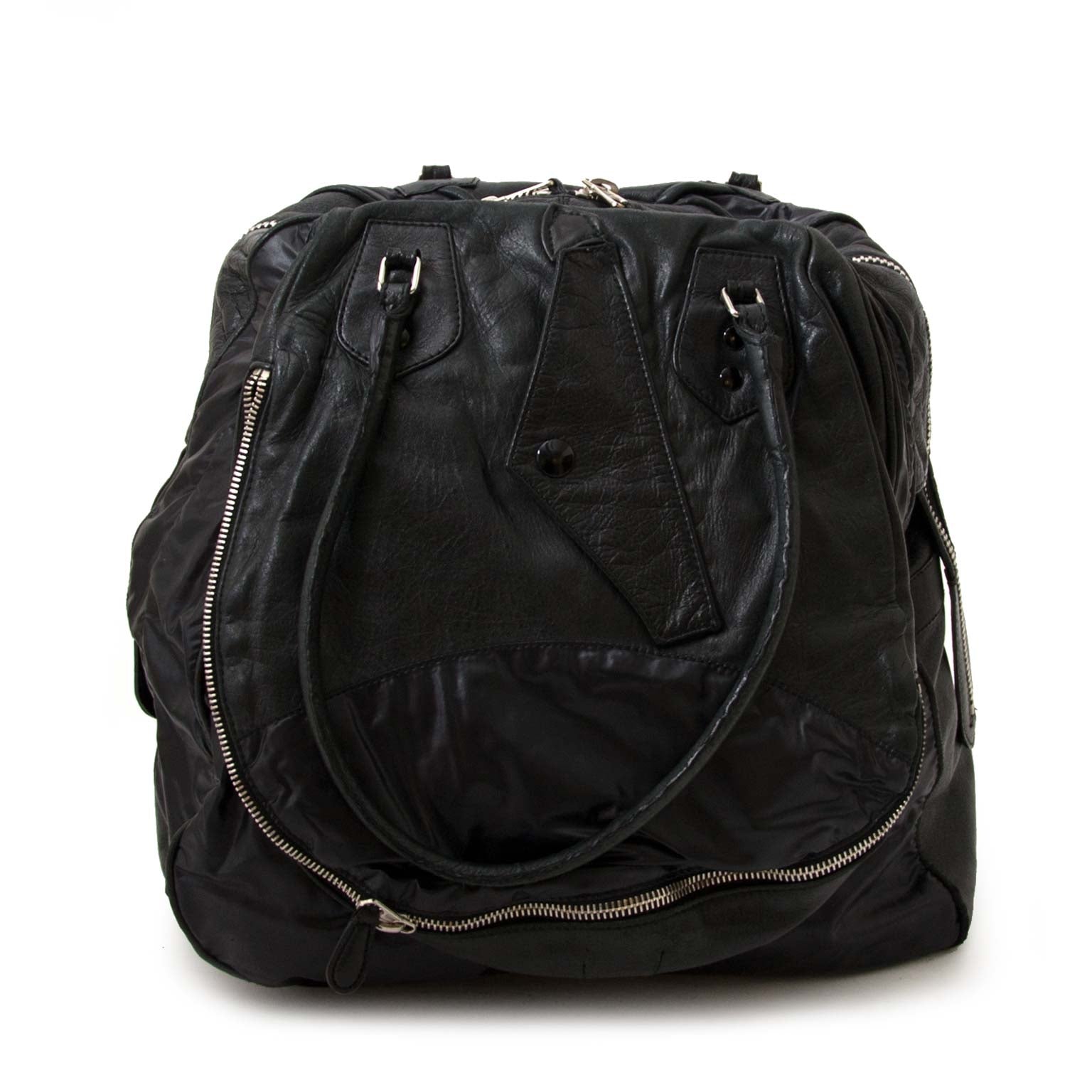 Buy authentic Balenciaga leather and nylon jacket bag now online at labellov vintage fashion webshop