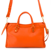 koop veilig online tegen de beste prijs Balenciaga City S Vibrato Leather Orange Sanguine