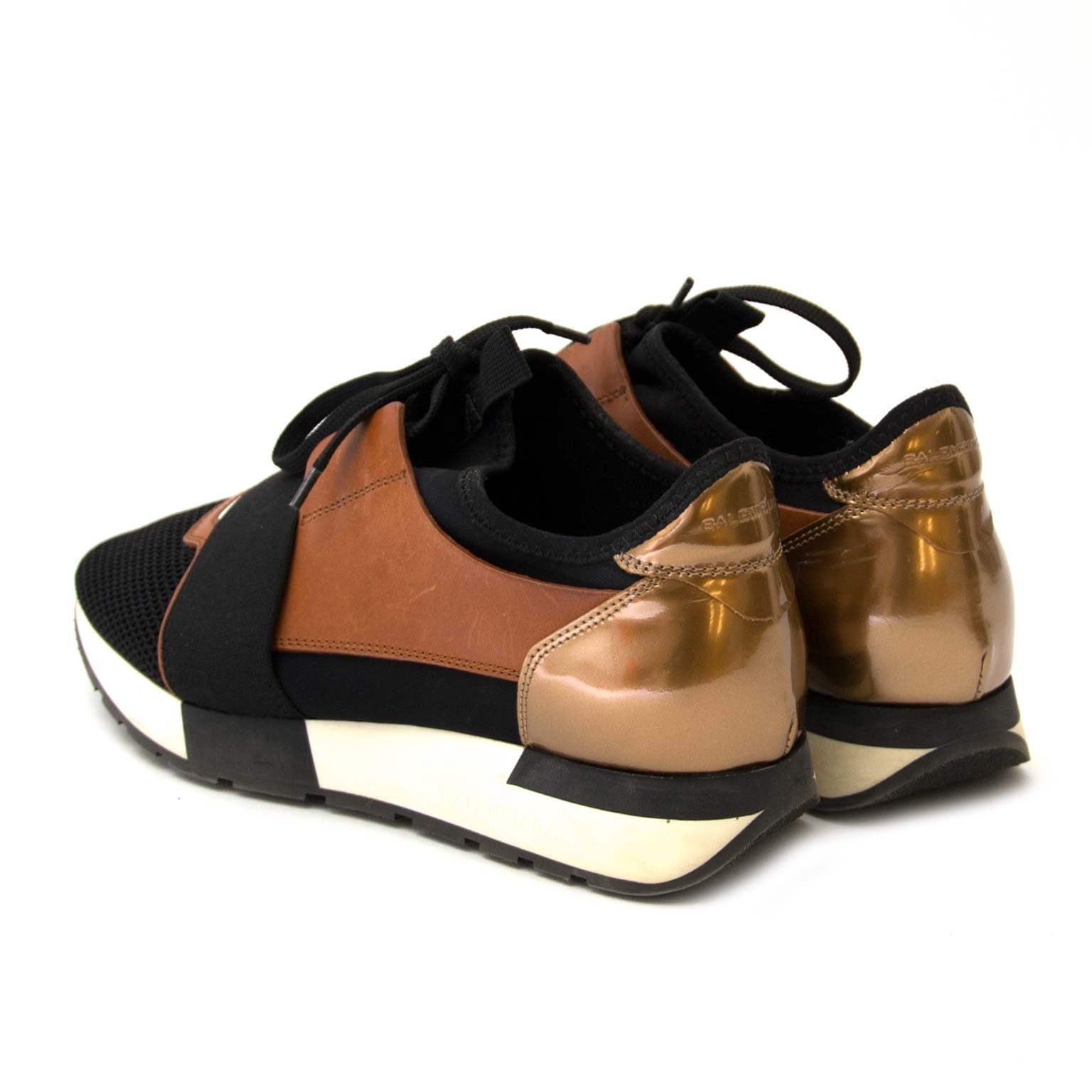 balenciaga race runner black and brown now for sale at labellov vintage fashion webshop belgium