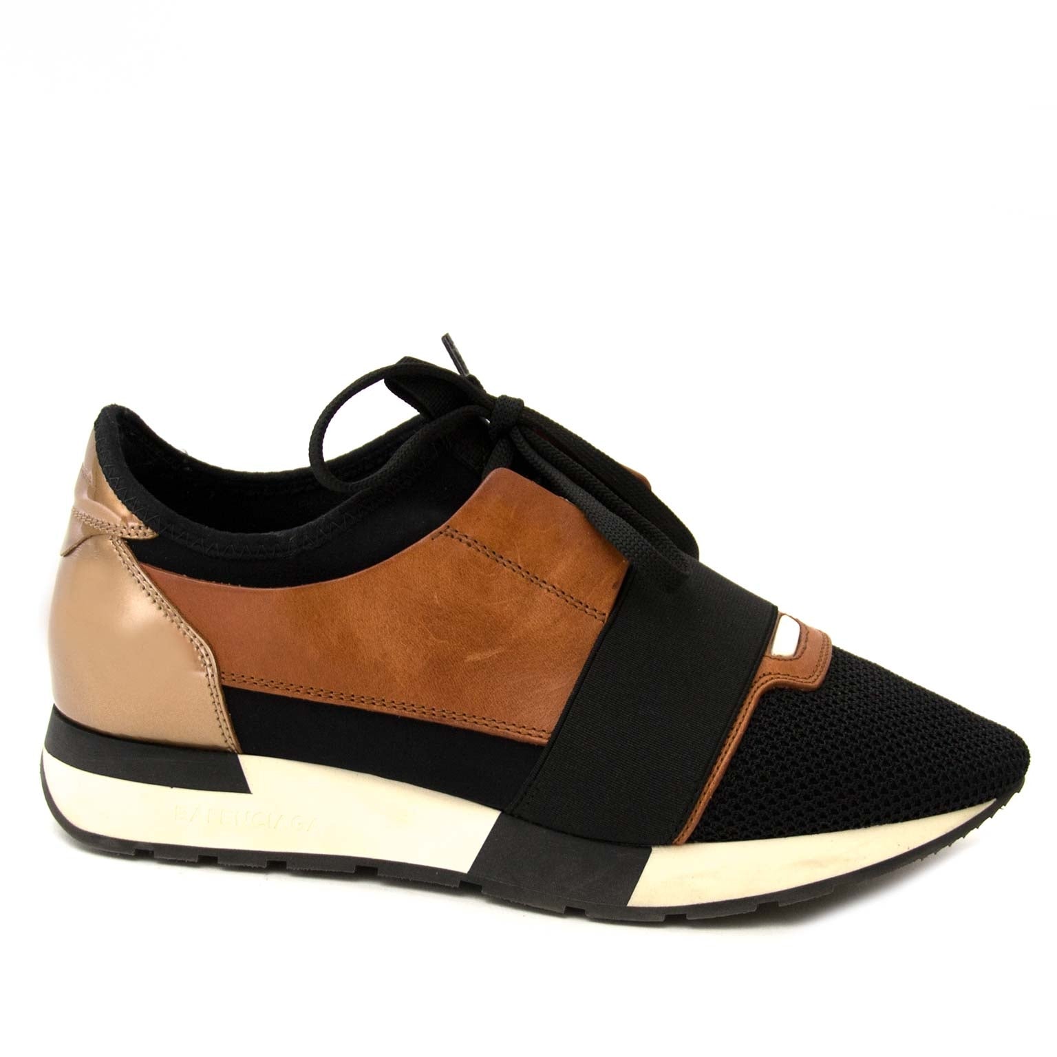 balenciaga race runner black and brown now for sale at labellov vintage fashion webshop belgium