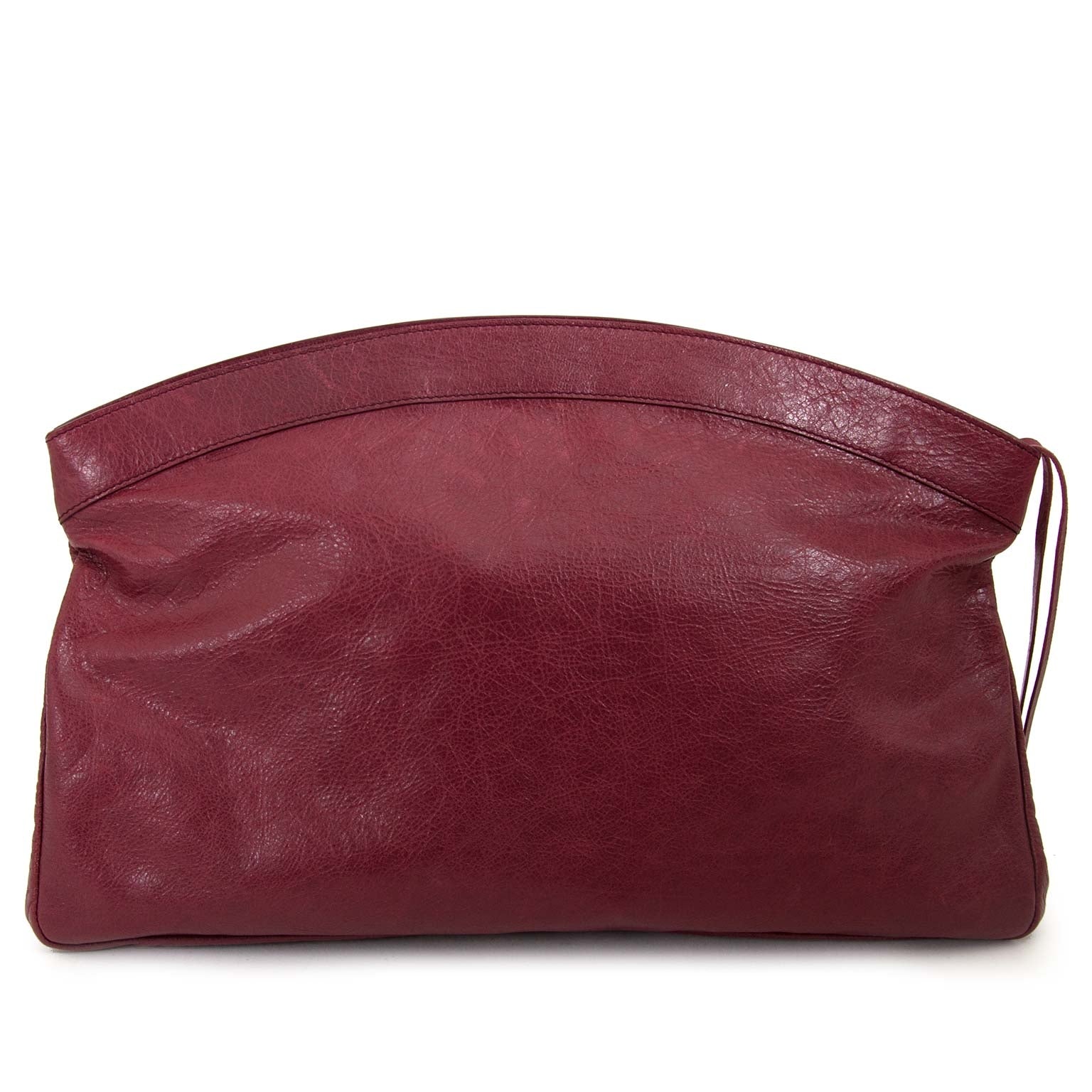 Balenciaga Red Leather Flat Clutch
