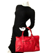 balenciaga red leather work bag now for sale at labellov vintage fashion webshop belgium
