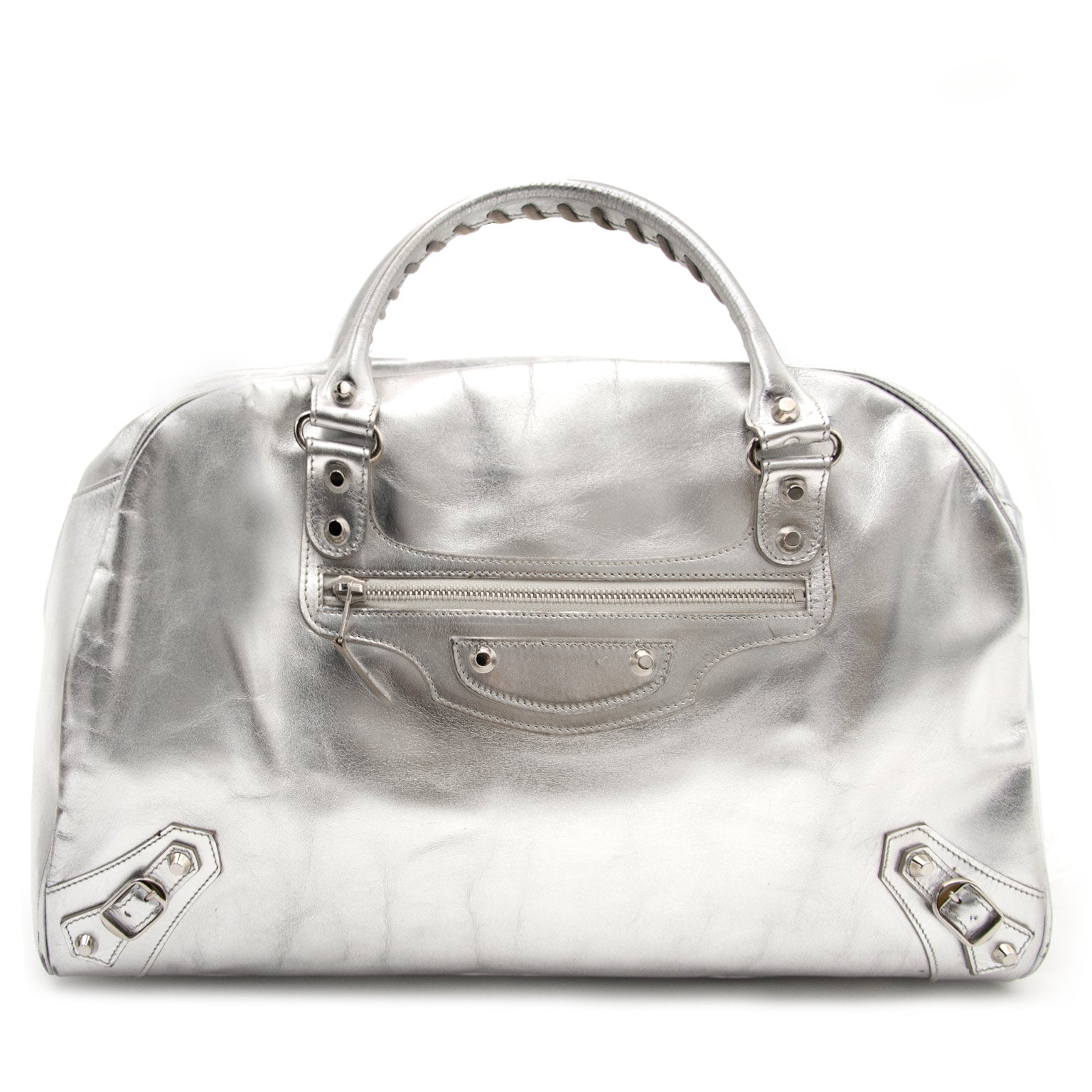 Buy your limited edition Balenciaga Silver Bowling MM for the best price available online.